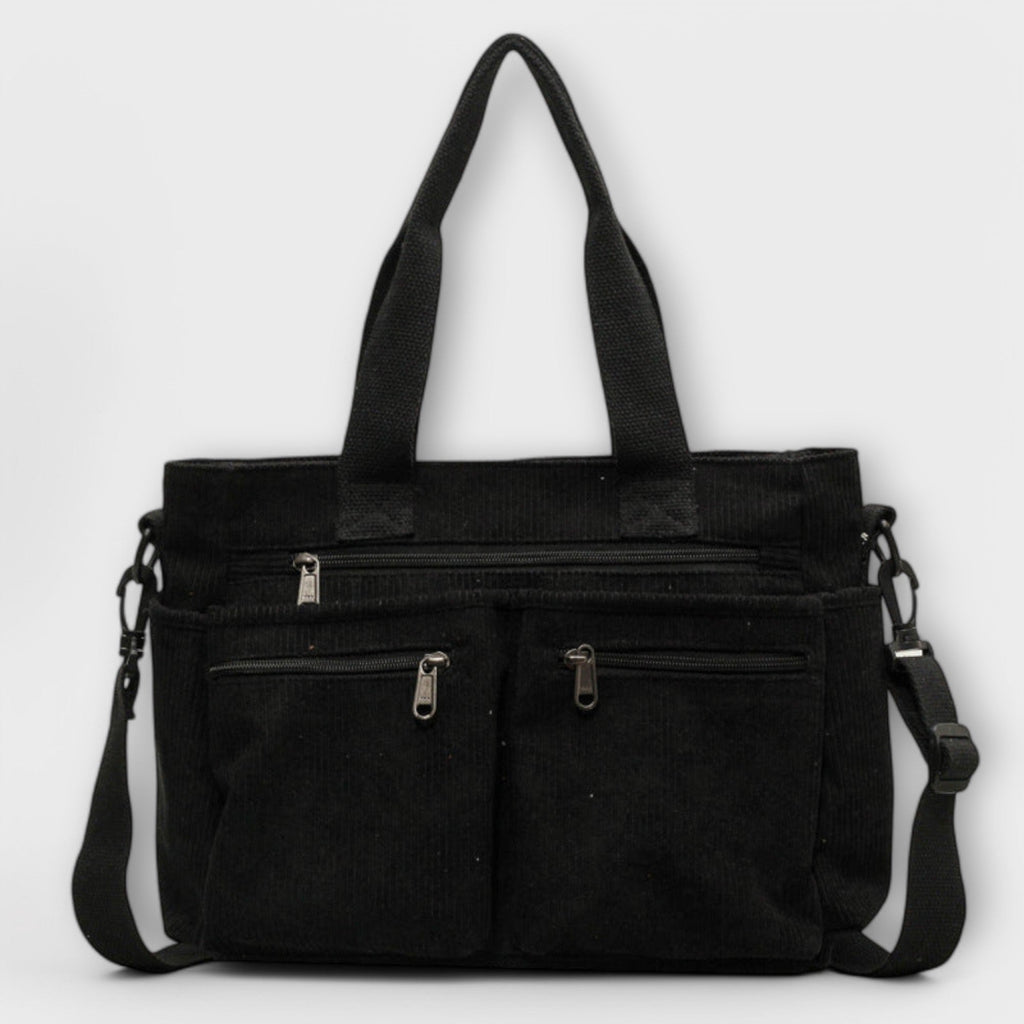 Shopper Damen Leicht Wasserabweisend Reissverschluss Schwarz Grün Braun Beige – Emilia