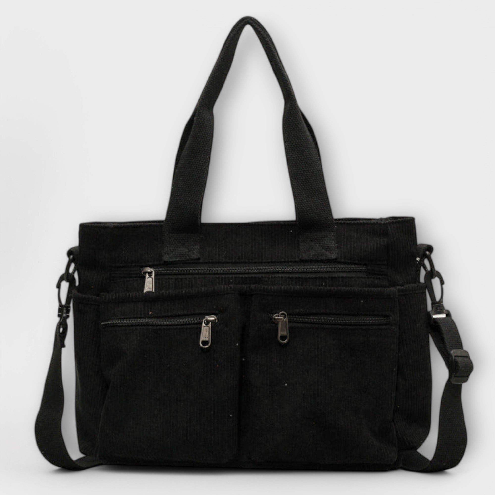 Shopper Damen Leicht Wasserabweisend Reissverschluss Schwarz Grün Braun Beige – Emilia