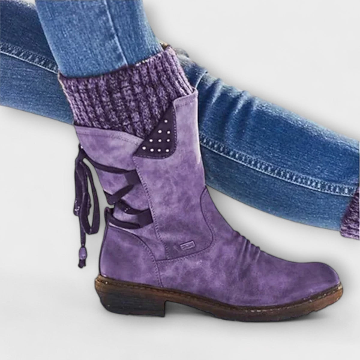 Winterstiefel Damen Orthopädisch Warm Gefüttert Grau Blau Schwarz