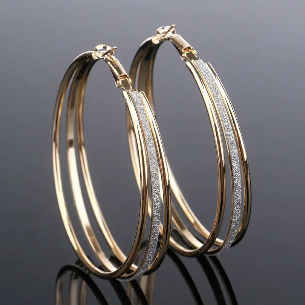 Ohrringe Damen Ohrstecker Goldfarben Glänzend Vintage-Stil