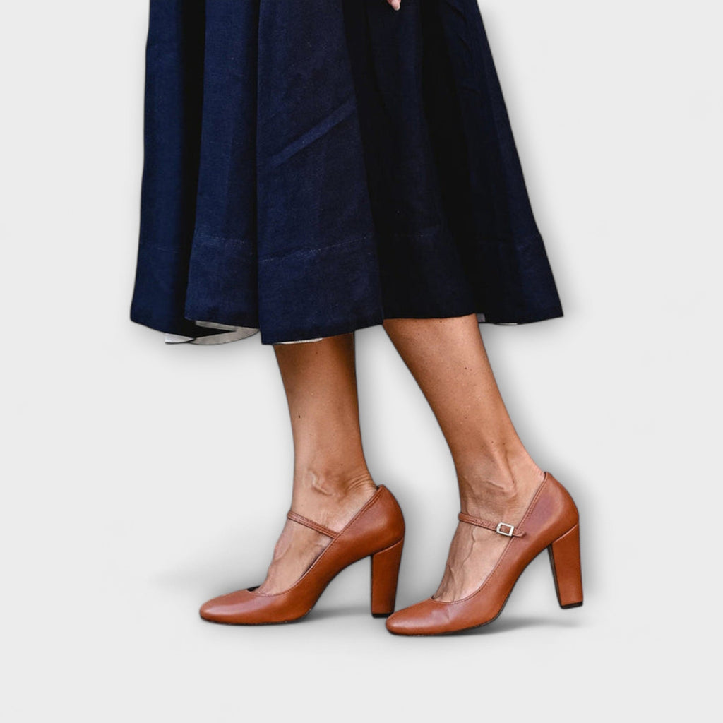 Spangenpumps Damen Riemchen Blockabsatz Bequem – Bravina