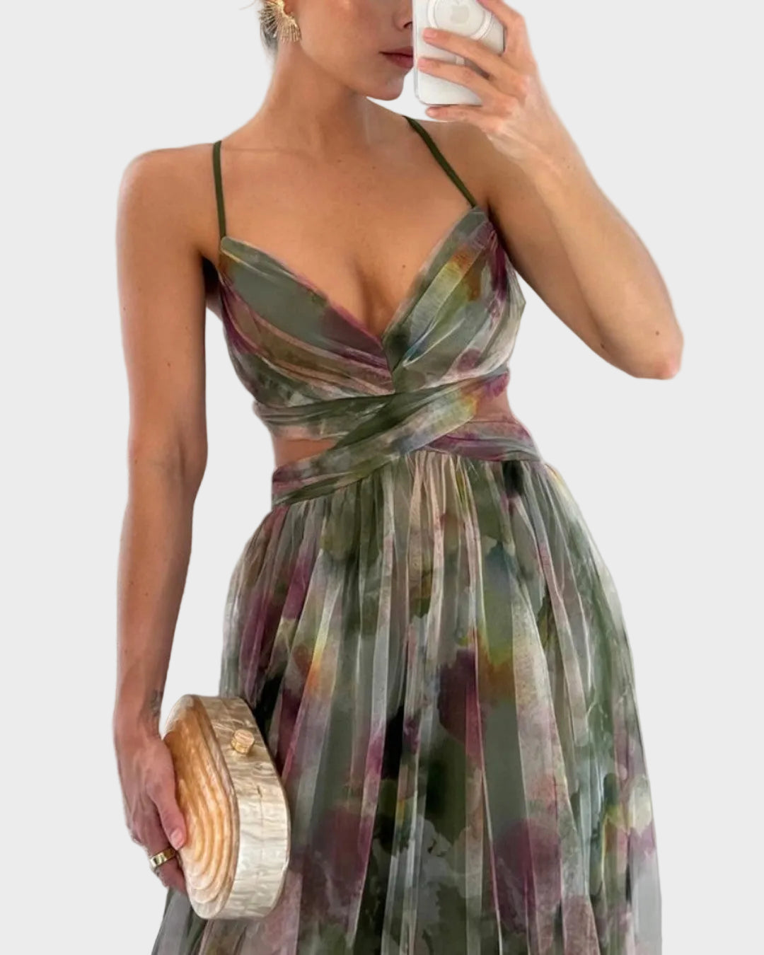 Jasmina Marija - Chiffonkleid mit Blumenmuster