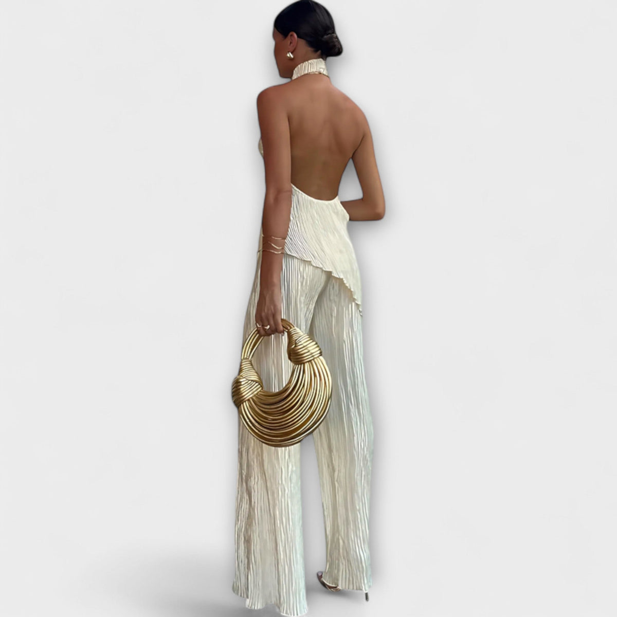 Pilarica - Elegantes plissiertes asymmetrisches Set
