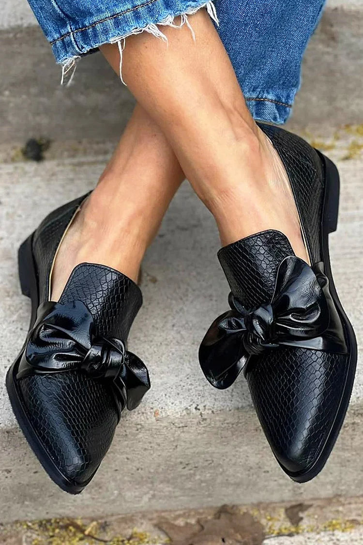 Chelsea - Loafer mit Schleife in Schlangenoptik