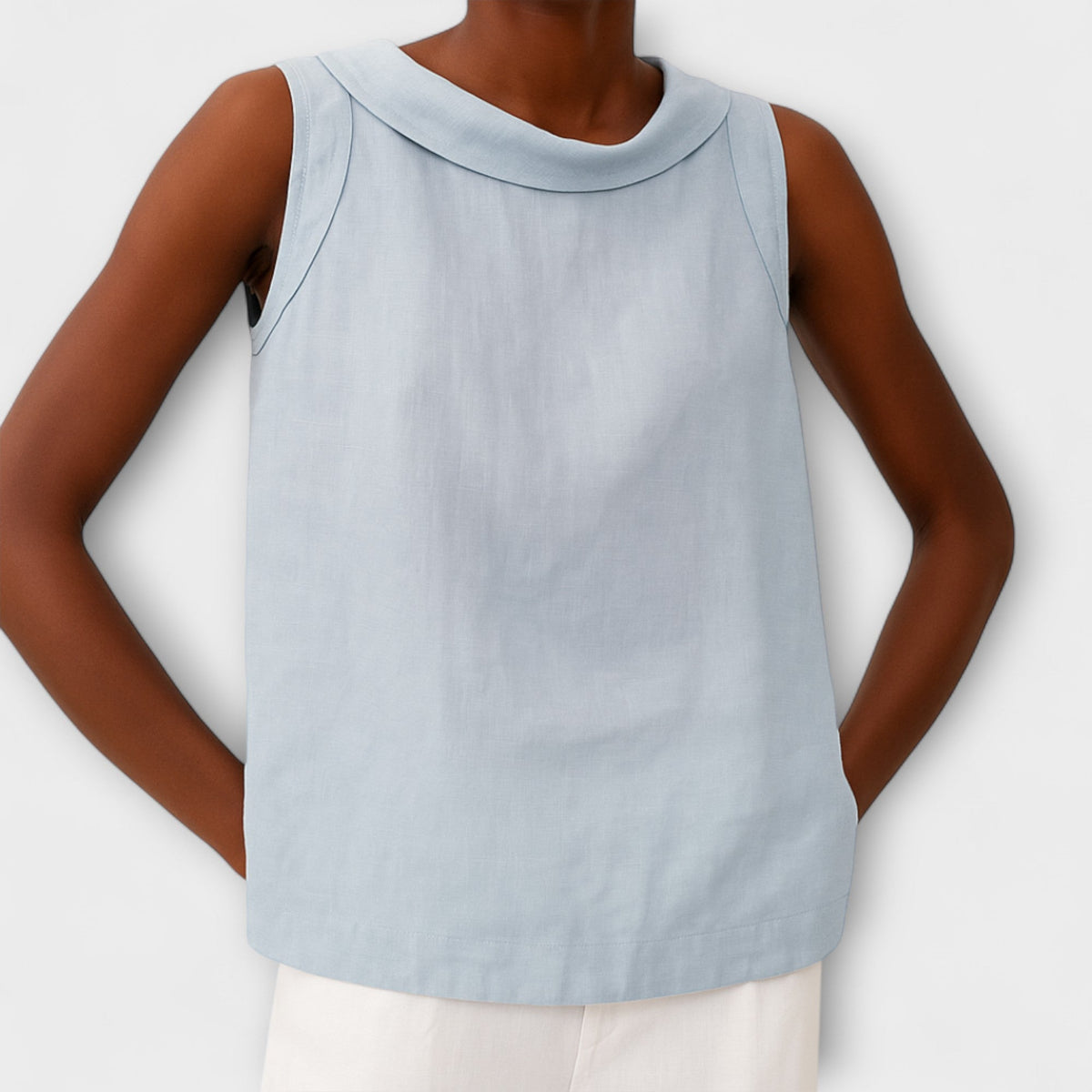 Top Damen Ärmellos Atmungsaktiv Grau Beige Blau Rosa – Brianna