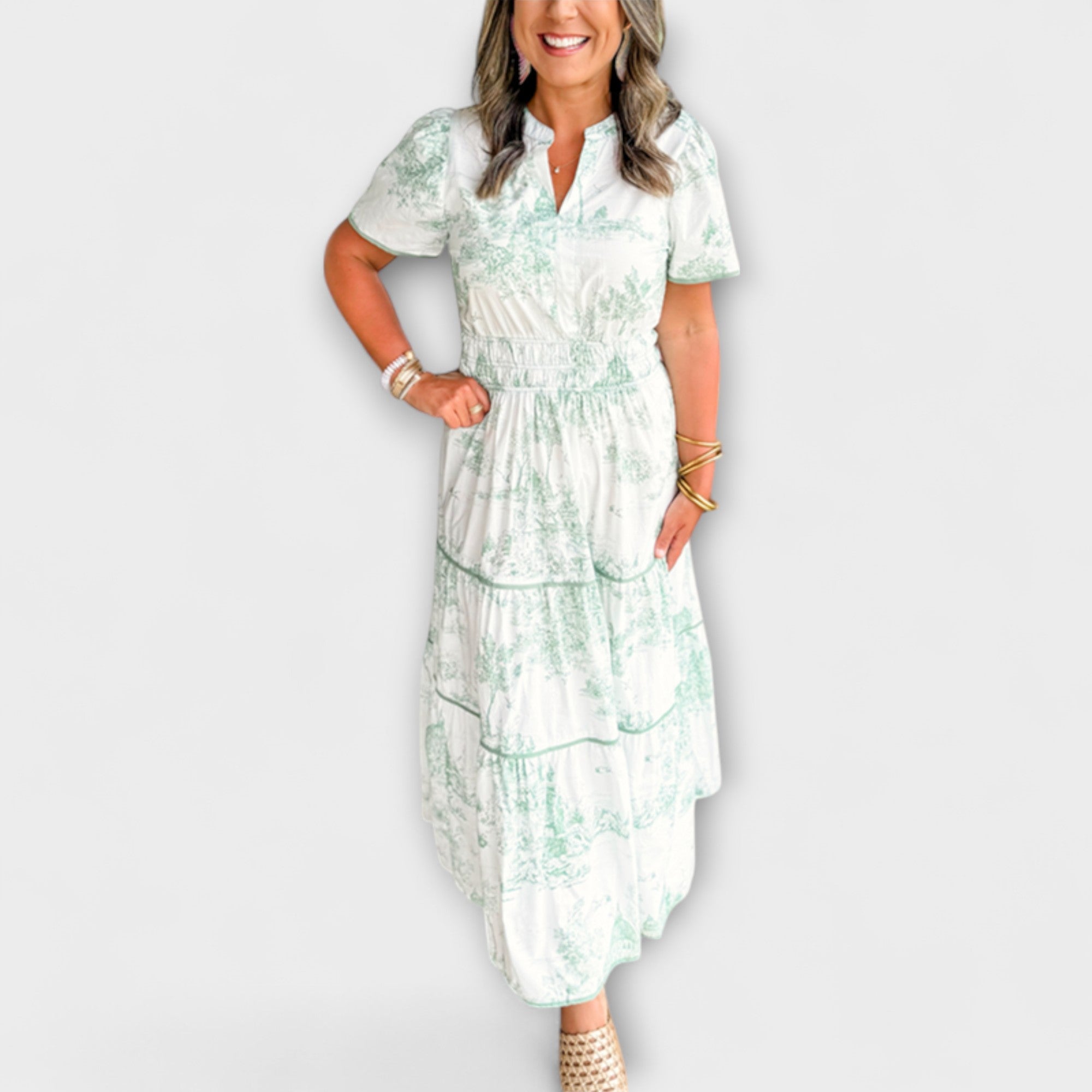 Eliza - Zeitloses Toile Maxi-Kleid