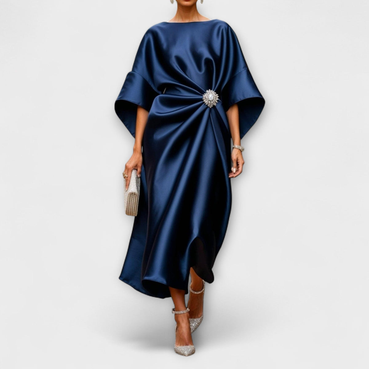 Luxe Shimmer Satin Langkleid