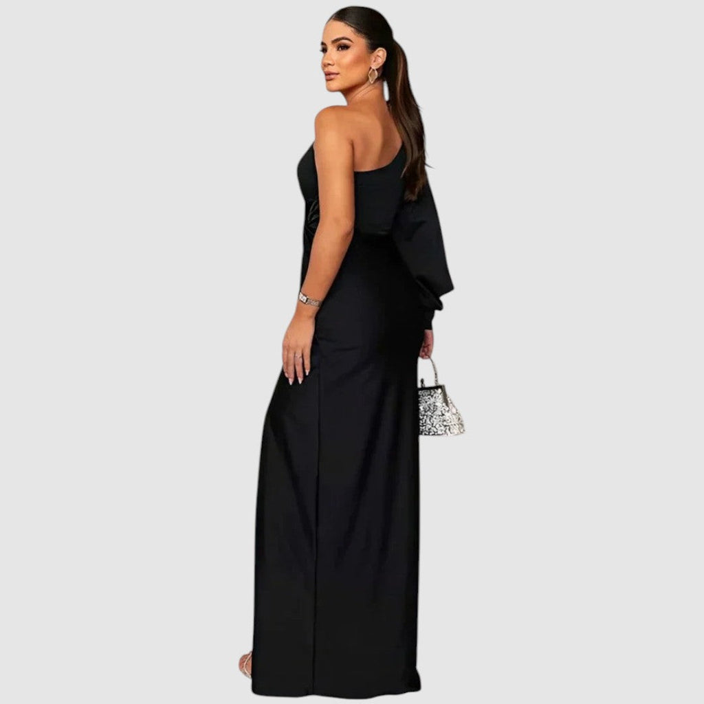 Meda - One-Shoulder-Maxikleid mit Schlitz