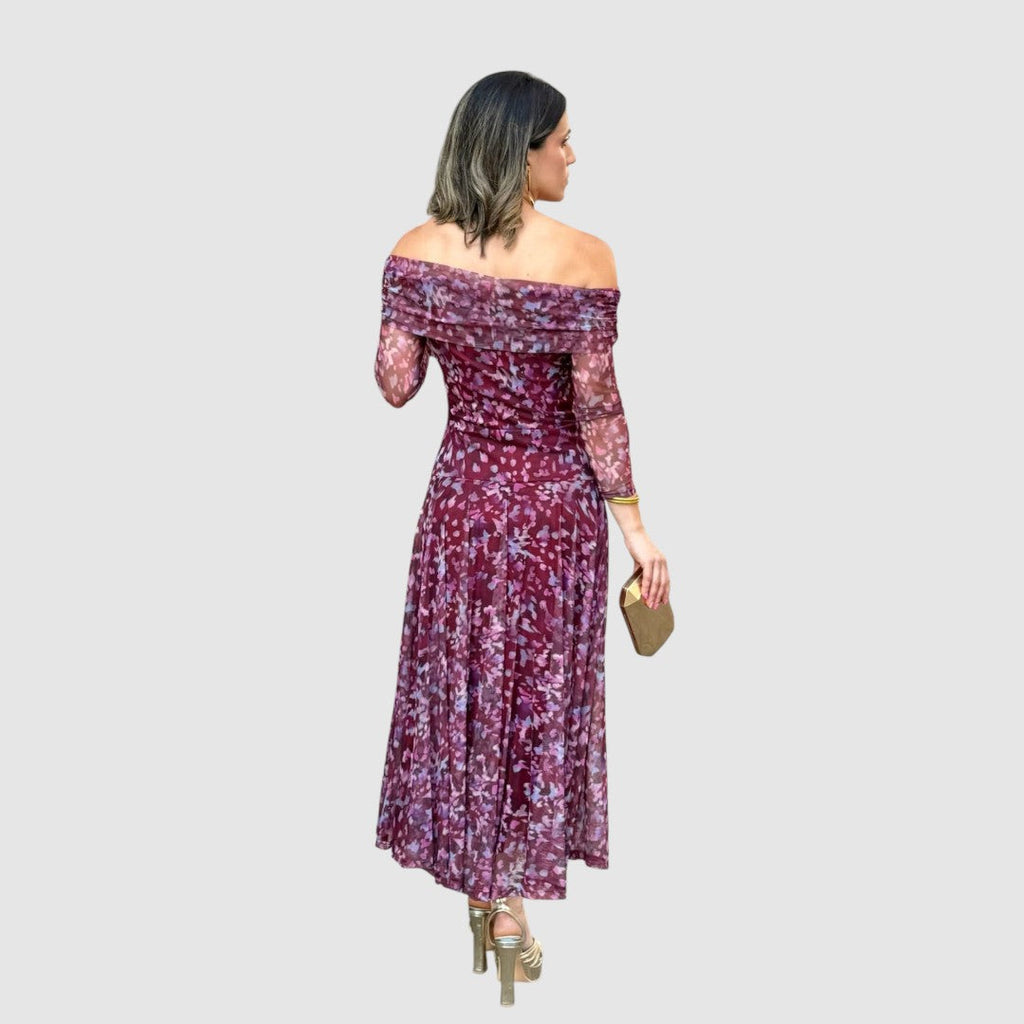 Dana - Off-Shoulder-Abendkleid mit Blumenmuster