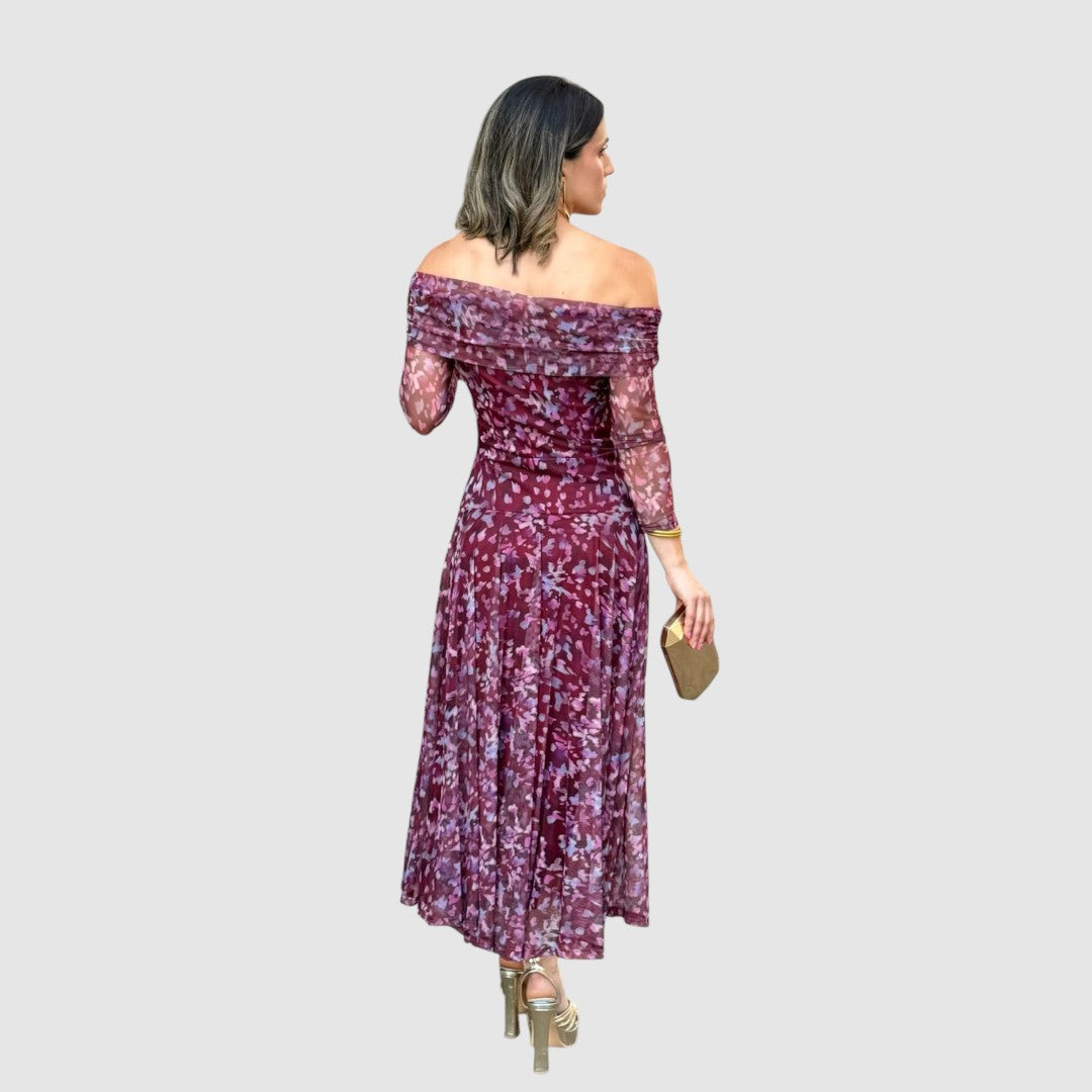 Dana - Off-Shoulder-Abendkleid mit Blumenmuster