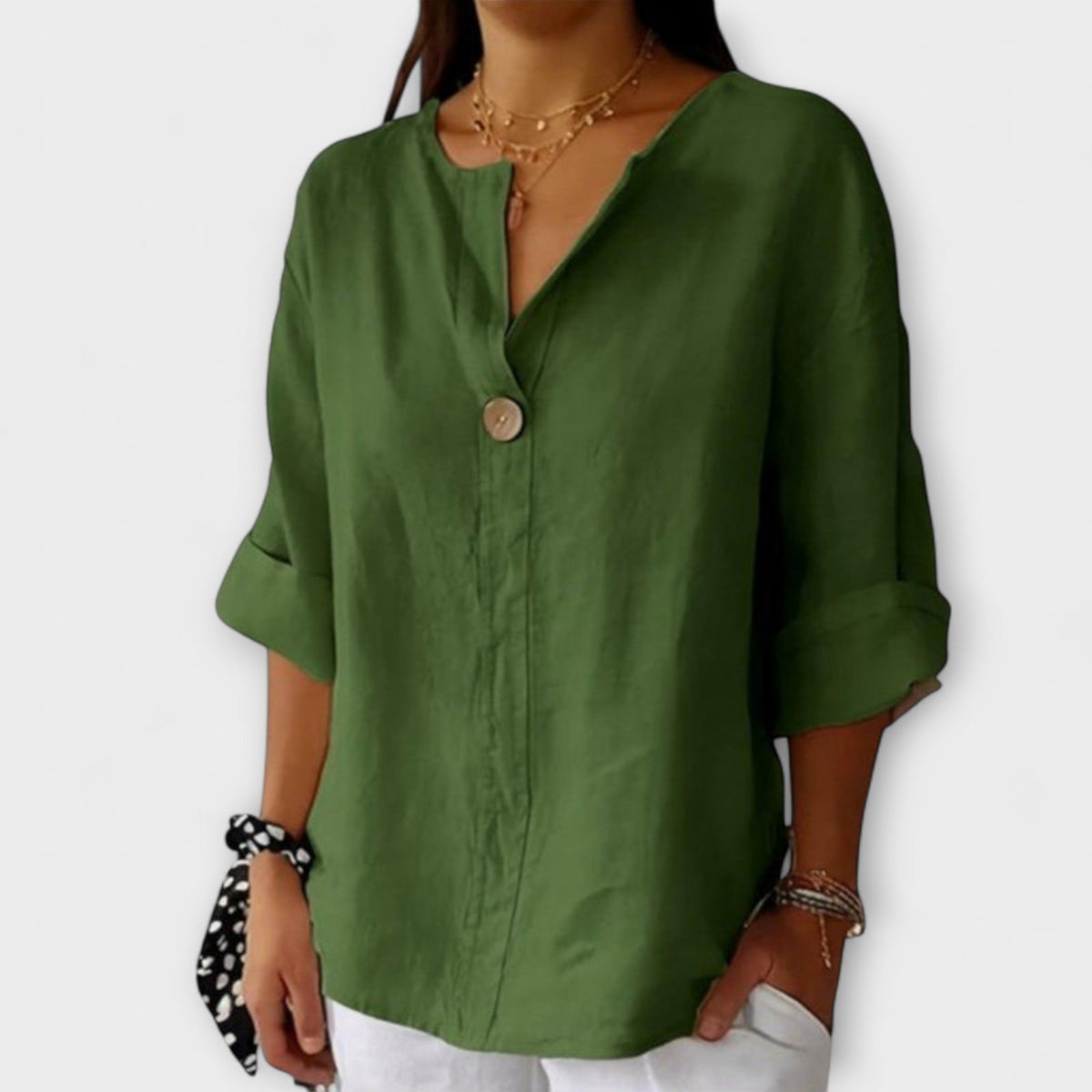 Nicole - Elegante Bluse mit V-Ausschnitt