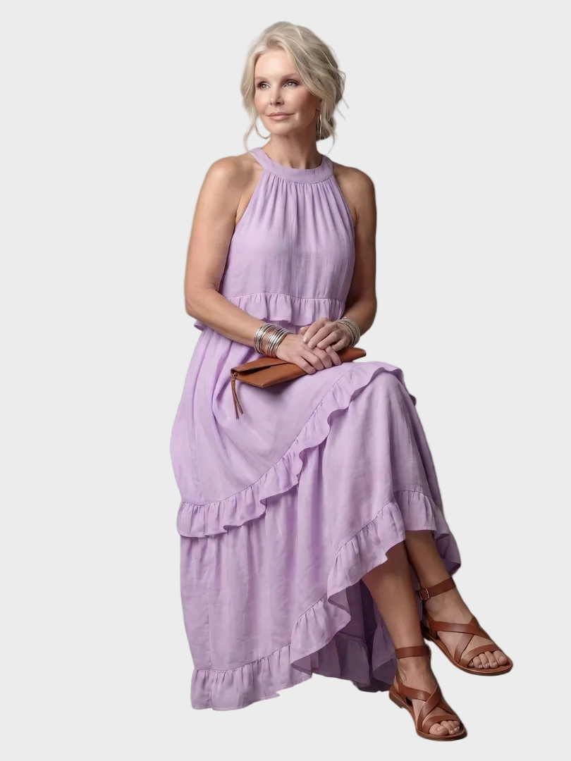 Katia - Maxikleid mit Neckholder und Volants