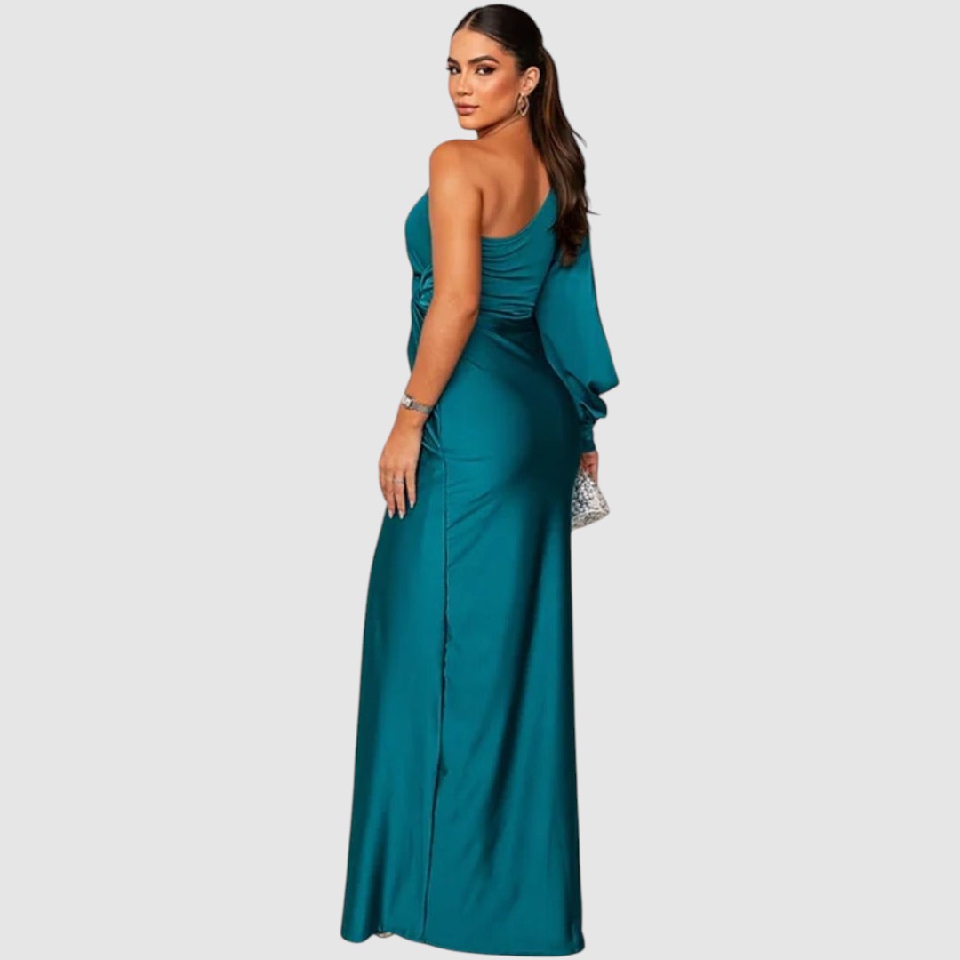 Meda - One-Shoulder-Maxikleid mit Schlitz