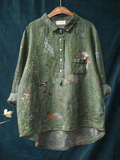 Corinne | Lässige Damenbluse mit Wald- und Tiermotiv