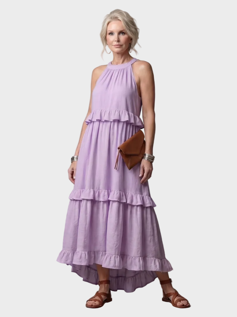 Katia - Maxikleid mit Neckholder und Volants