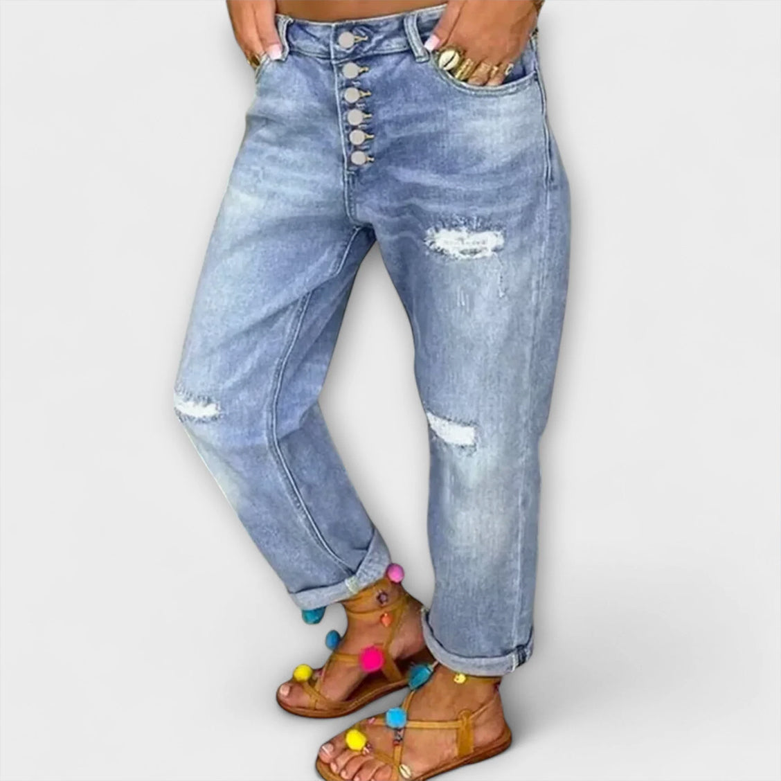 Jeans Damen lockerer Schnitt weiches Material Frühling – Joy