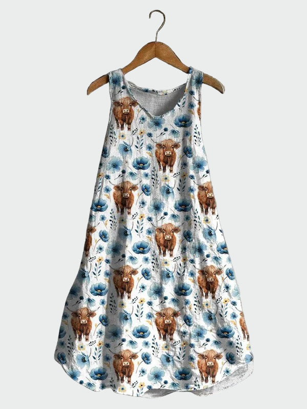 Kleid mit Kuhmuster