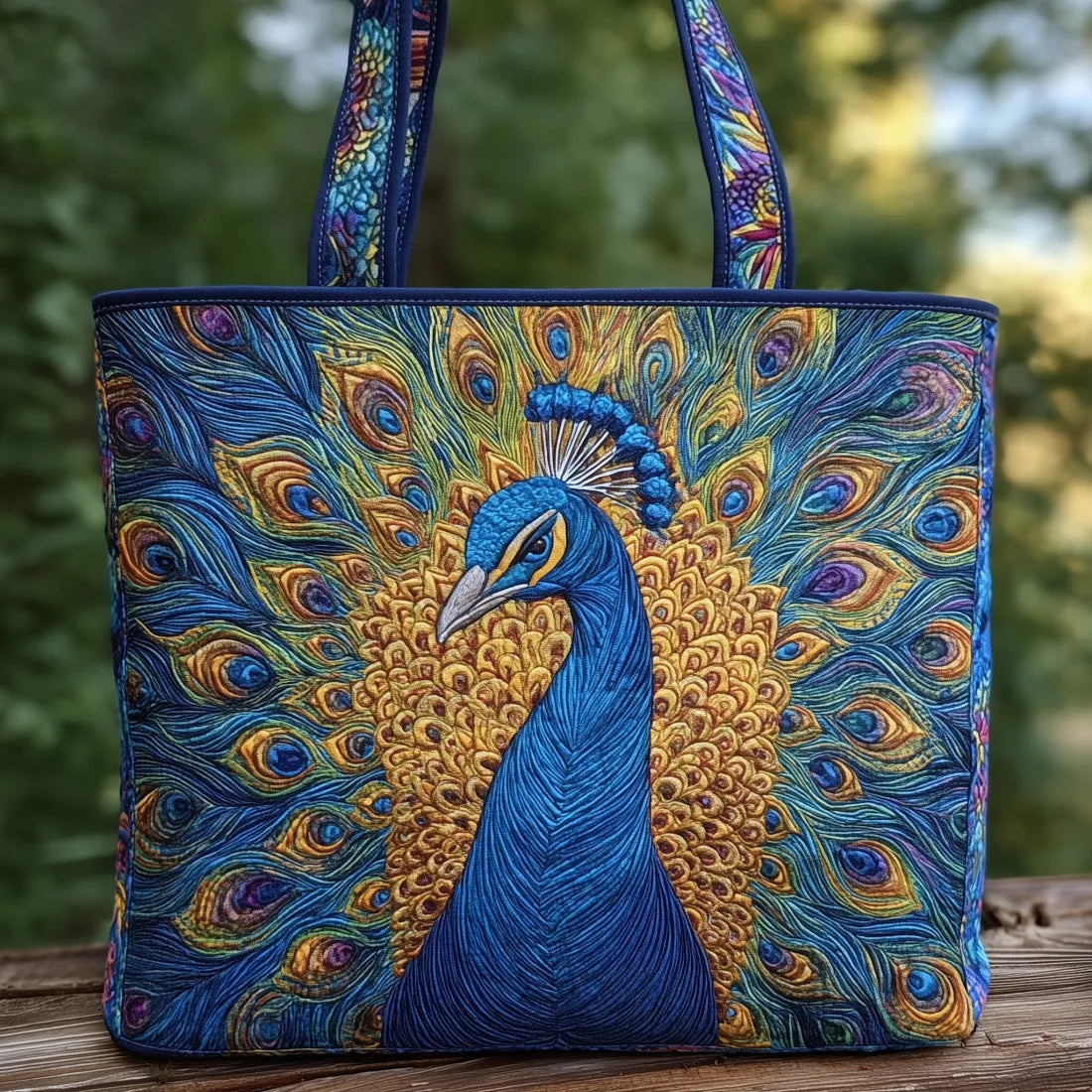Gesteppte Tasche - Königlicher Pfau