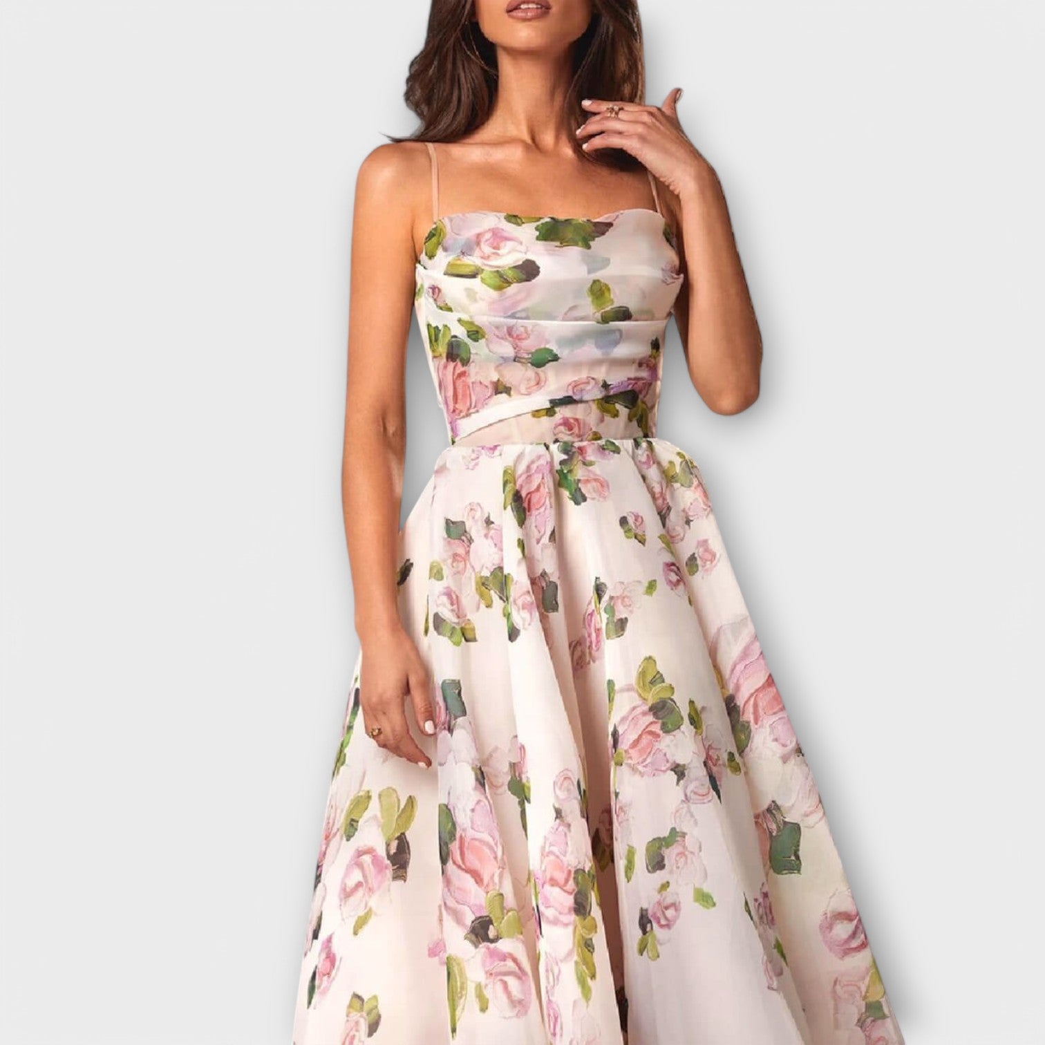 Elegantes Chiffon Midikleid