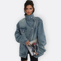 Sílvia - Vintage Jacke mit hohem asymmetrischem Kragen