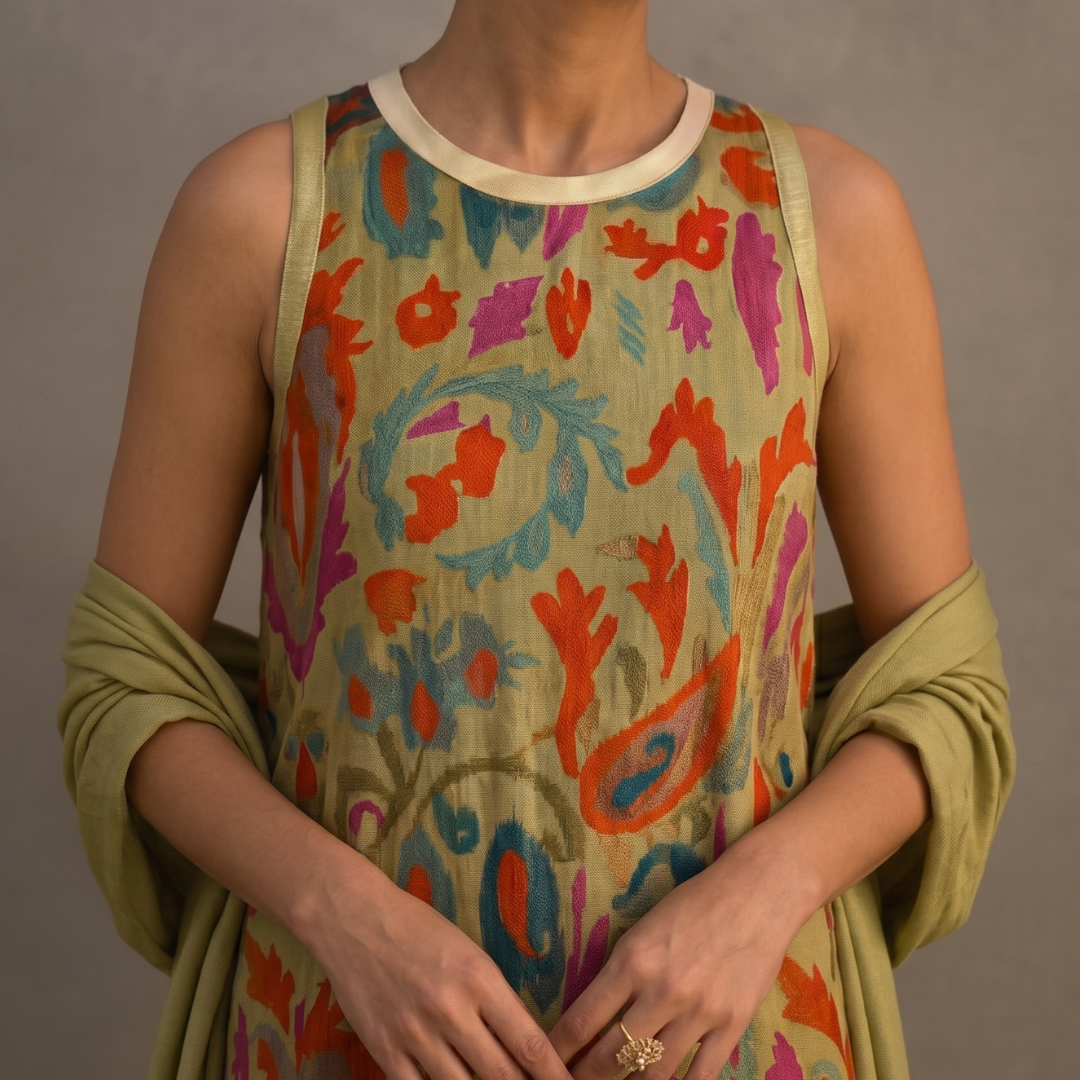 Daniela - Langes Kleid mit passender Weste
