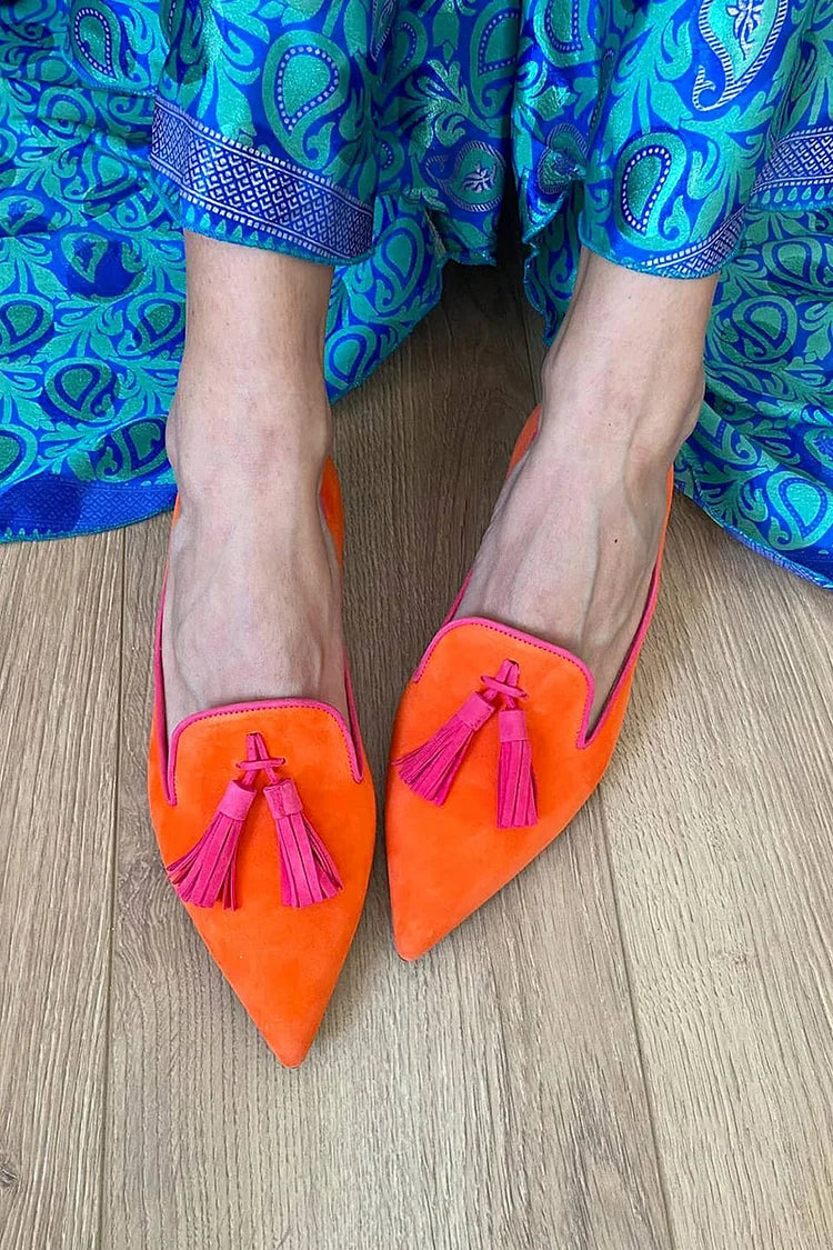 Portia - Spitze Loafer mit Goldquasten