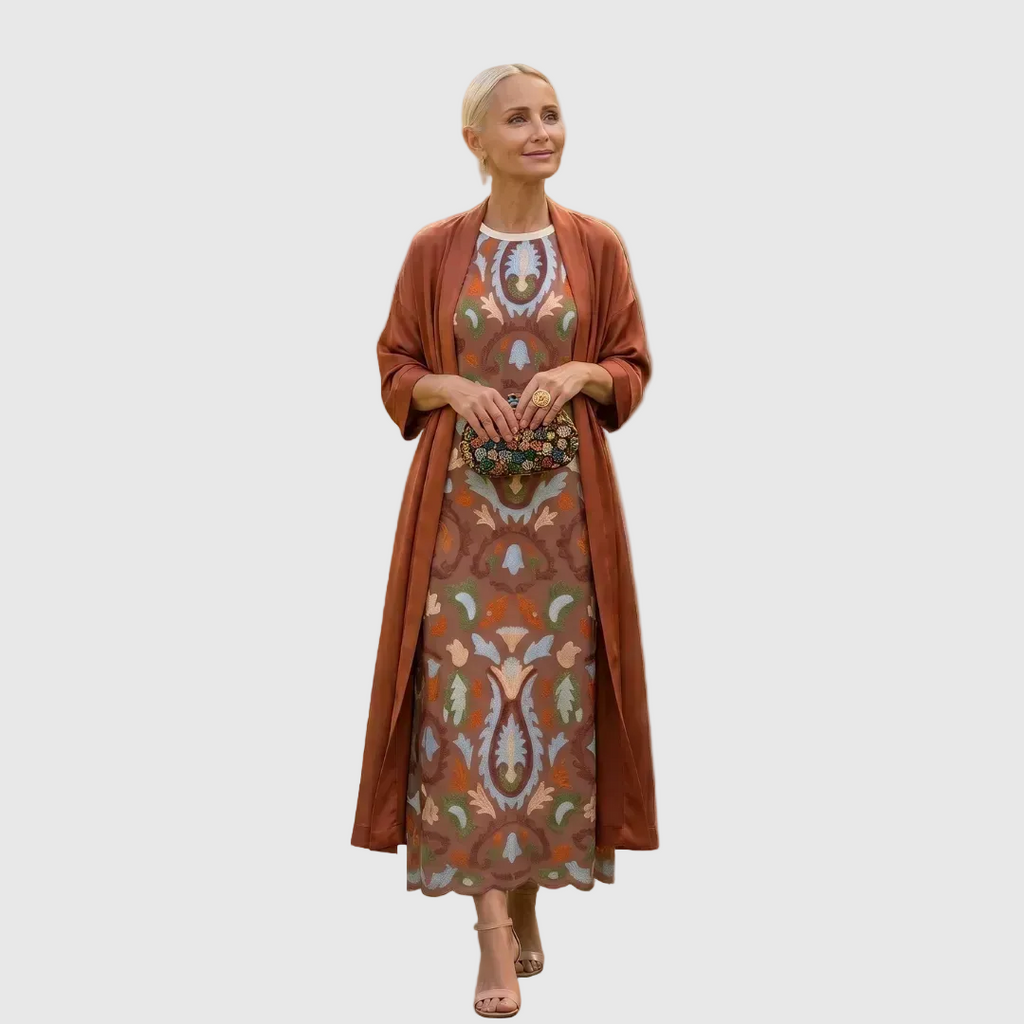 Daniela - Langes Kleid mit passender Weste