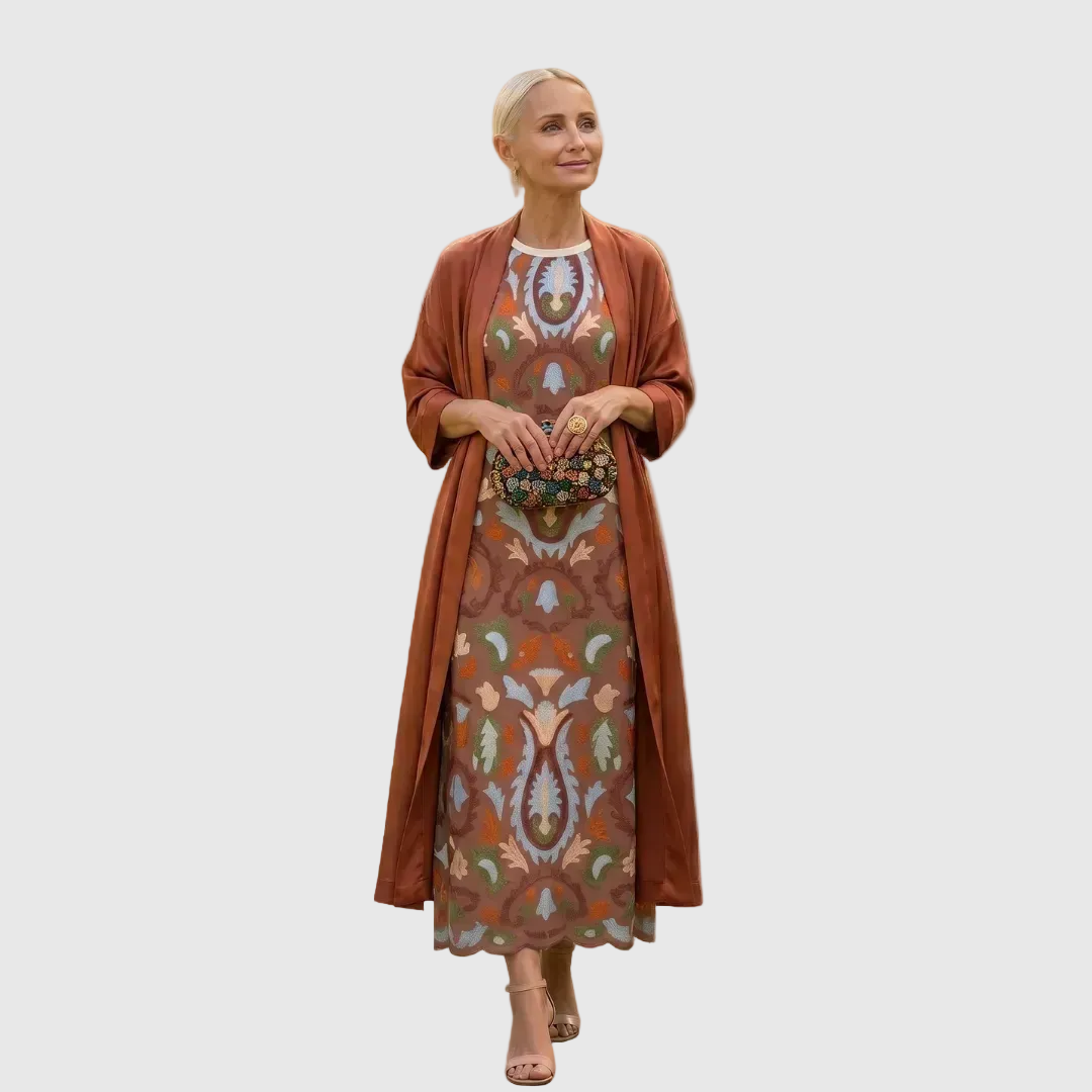 Daniela - Langes Kleid mit passender Weste