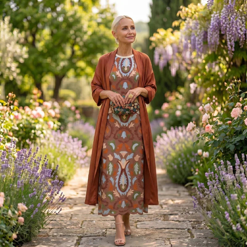 Daniela - Langes Kleid mit passender Weste