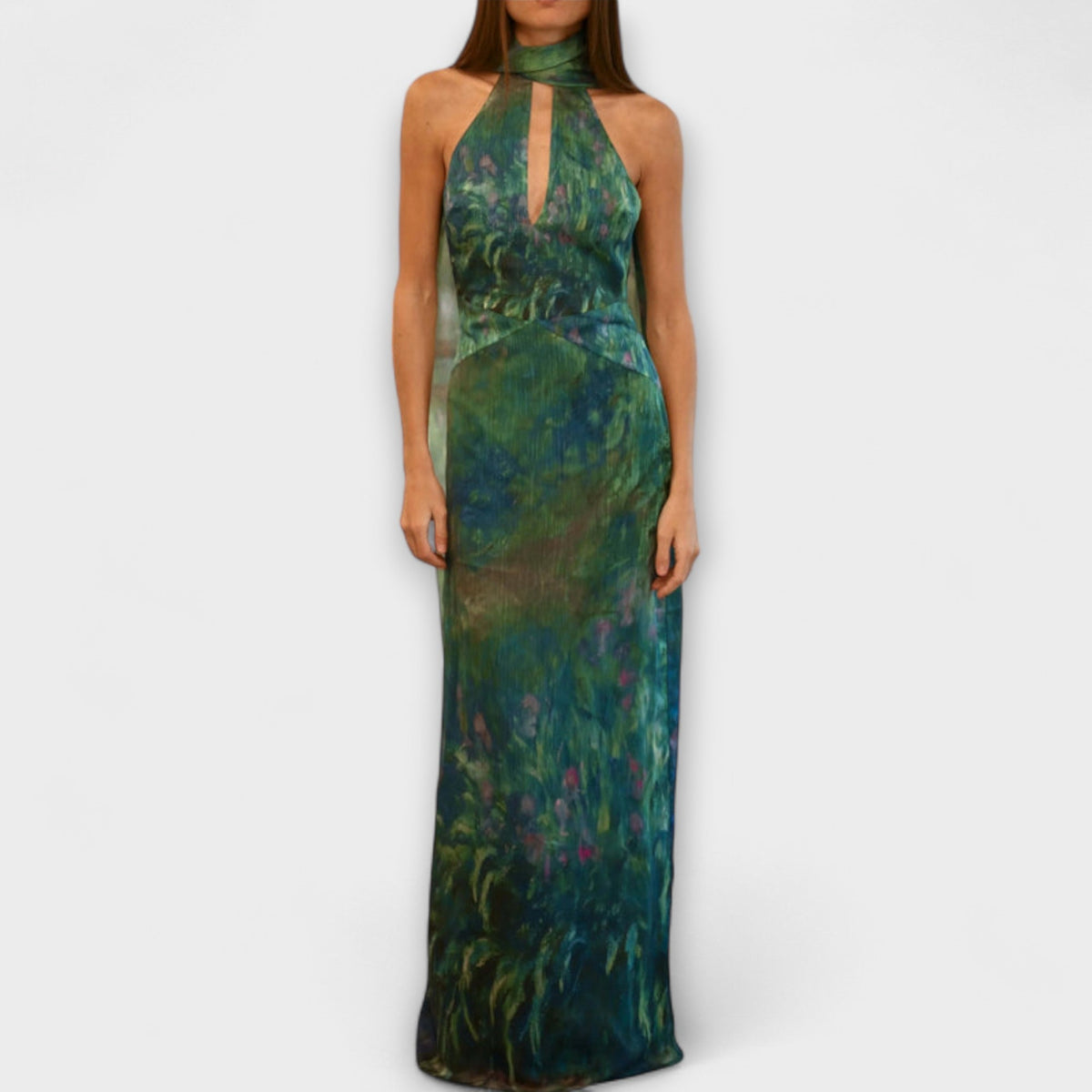 Maisie - Iris Druck Monet Maxikleid
