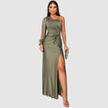Meda - One-Shoulder-Maxikleid mit Schlitz