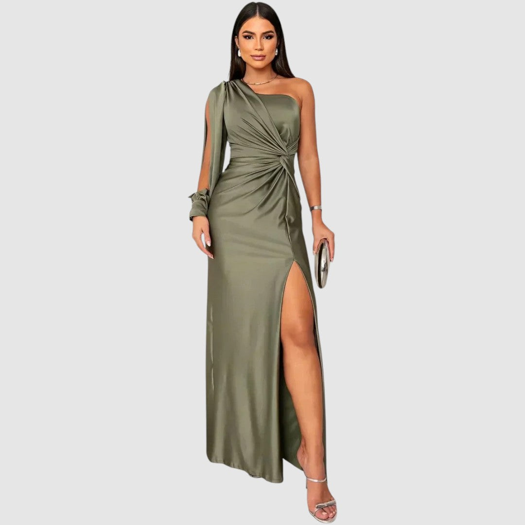 Meda - One-Shoulder-Maxikleid mit Schlitz