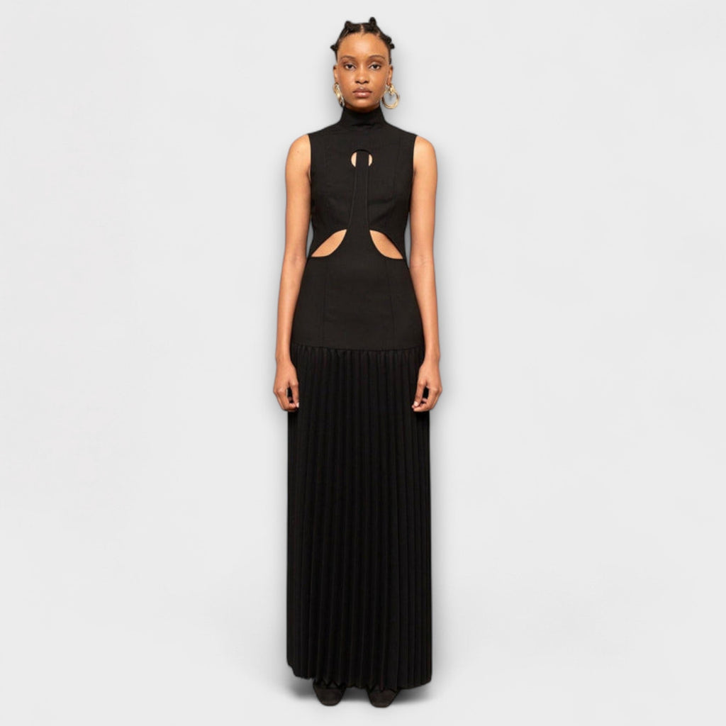 Kristen - Maxikleid mit Falten und Ausschnitten