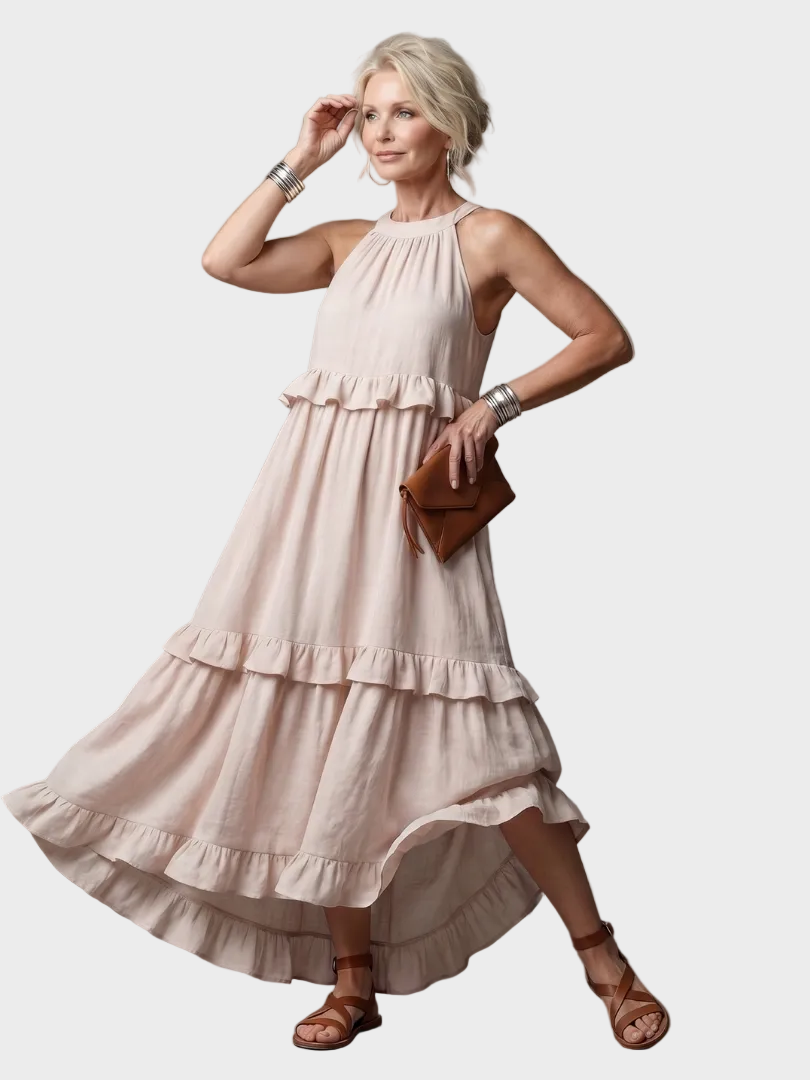 Katia - Maxikleid mit Neckholder und Volants