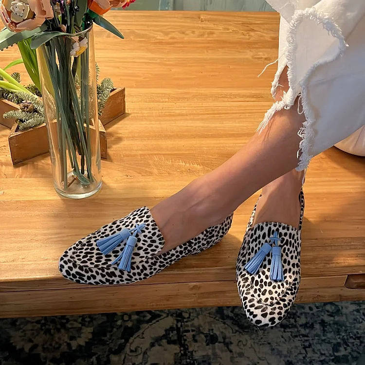 Gwenn - Leoparden-Loafer mit Quaste