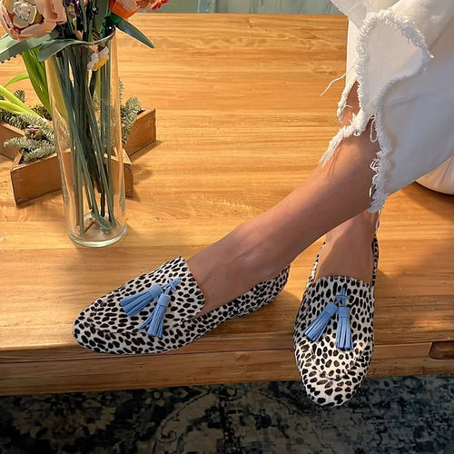 Blanche - Loafer mit hellblauen Quasten