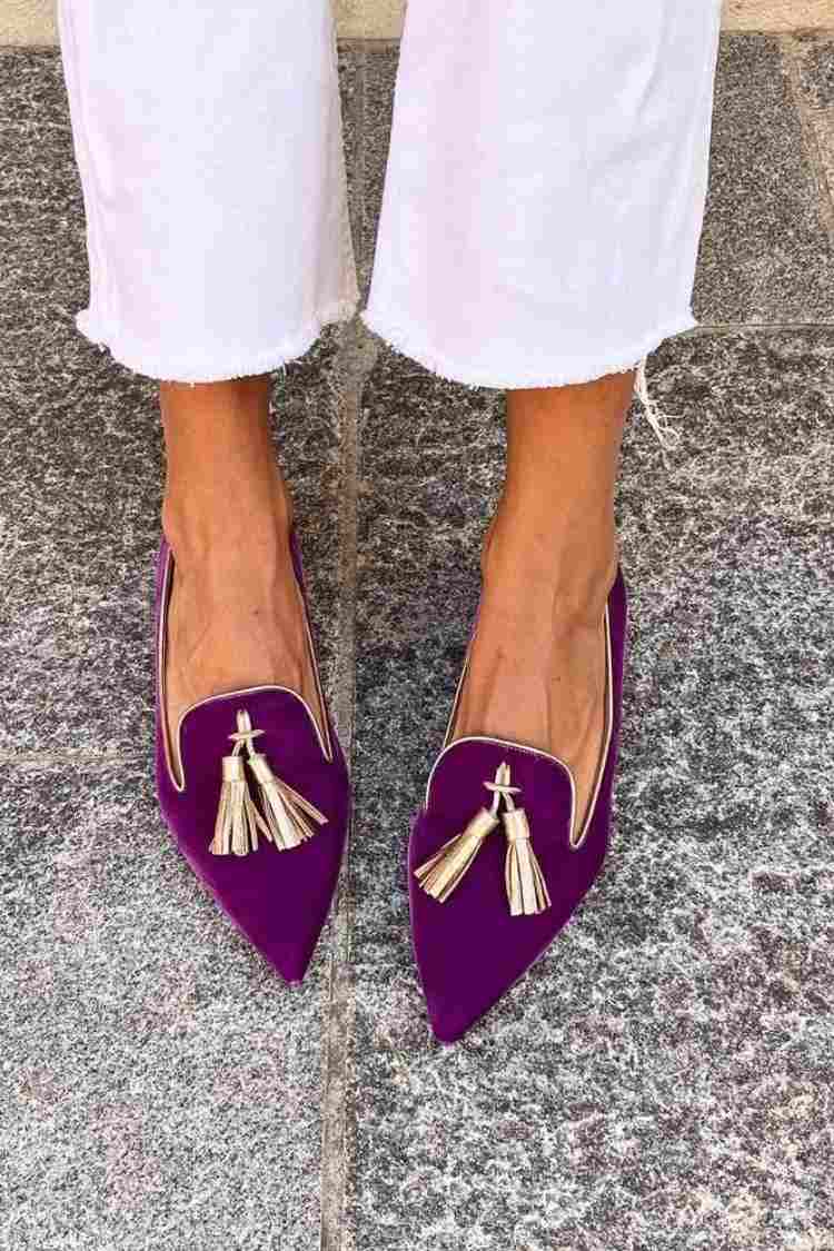 Portia - Spitze Loafer mit Goldquasten