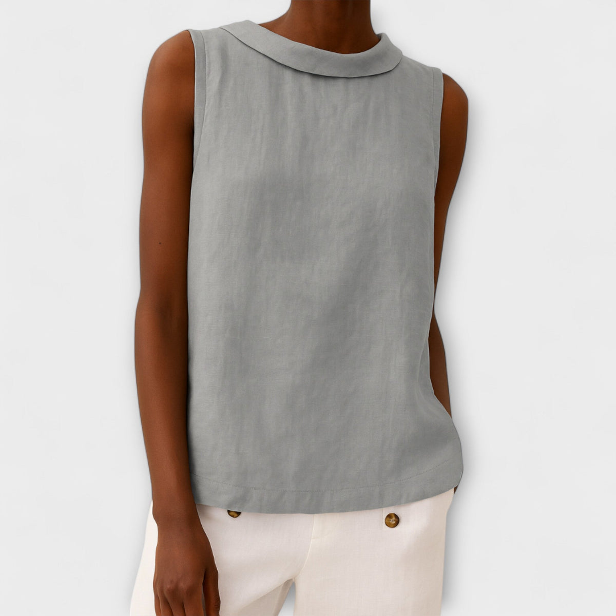 Top Damen Ärmellos Atmungsaktiv Grau Beige Blau Rosa – Brianna