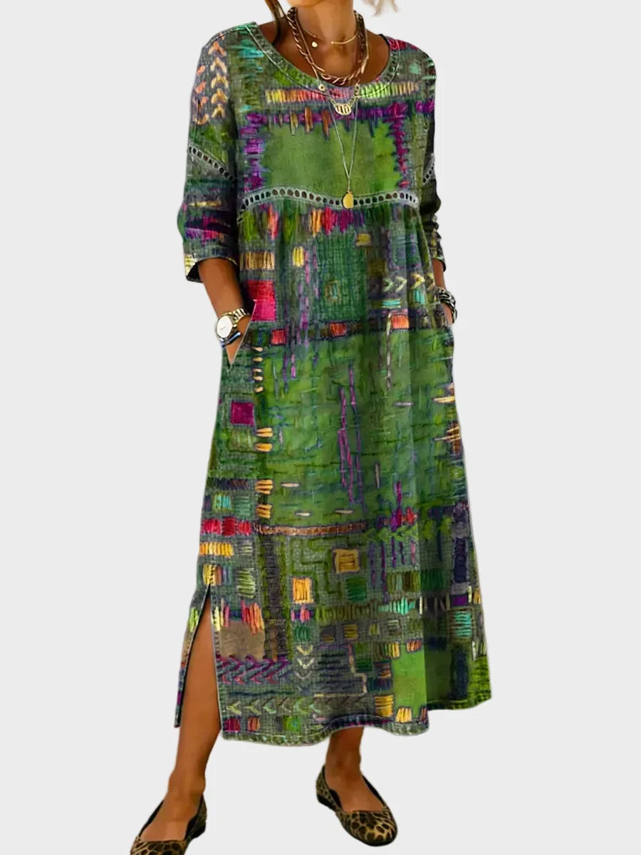 Inaya - Jeanskleid mit Ethno-Patchwork