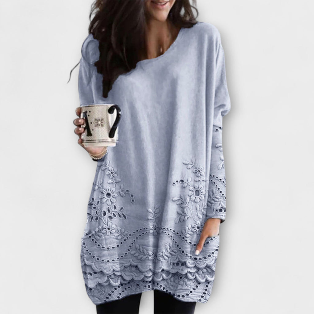 Riley – Bedruckter Pullover Mit Stickerei