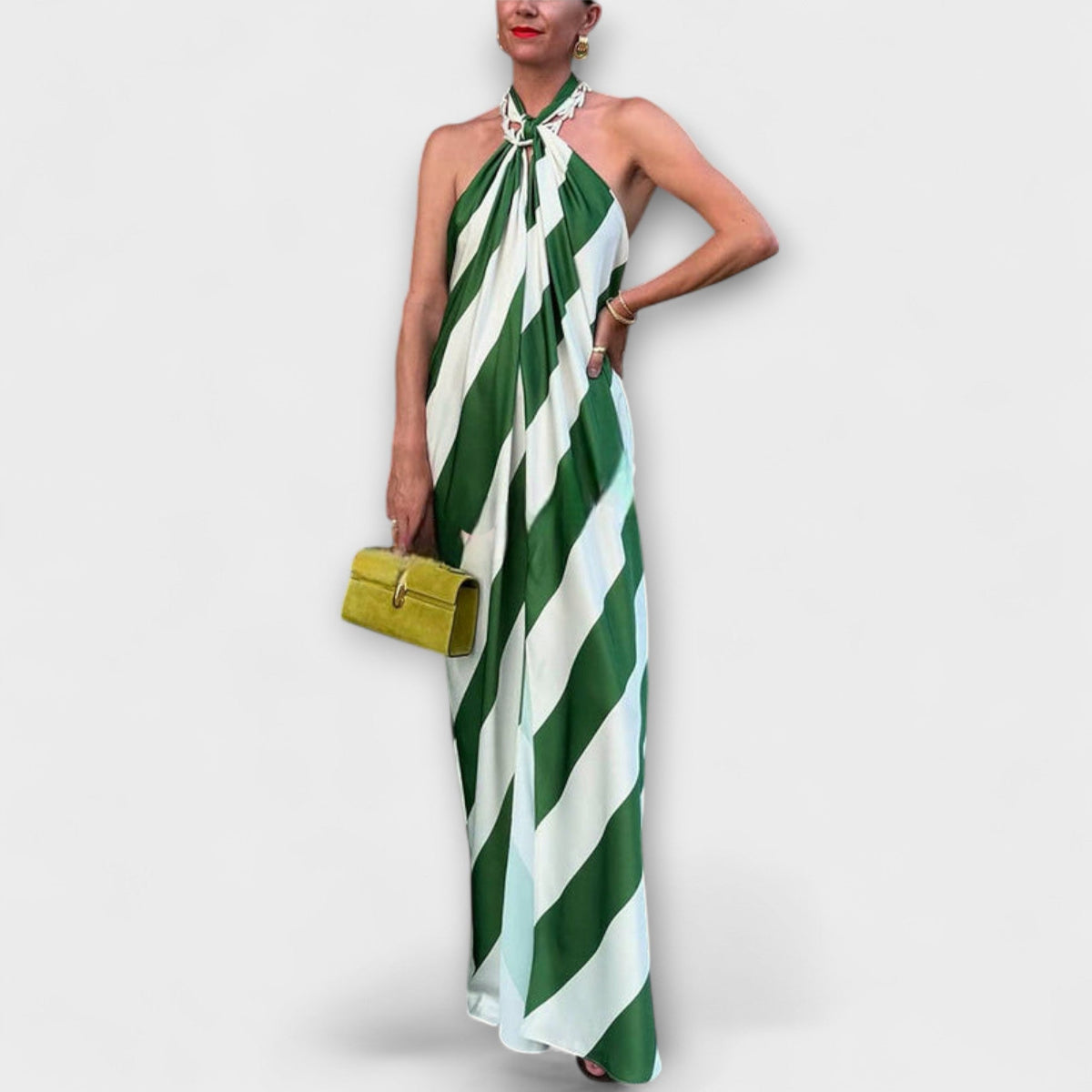 Marlowe - Streifenmuster Halter Rückenfreies Maxikleid