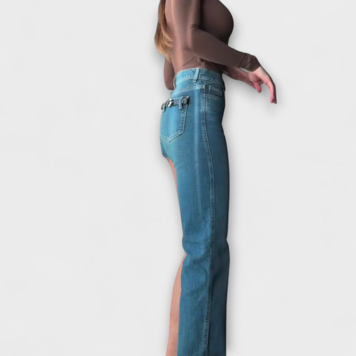 Latzshorts Damen Jeans Asymmetrisch Einzelner Träger – Astra