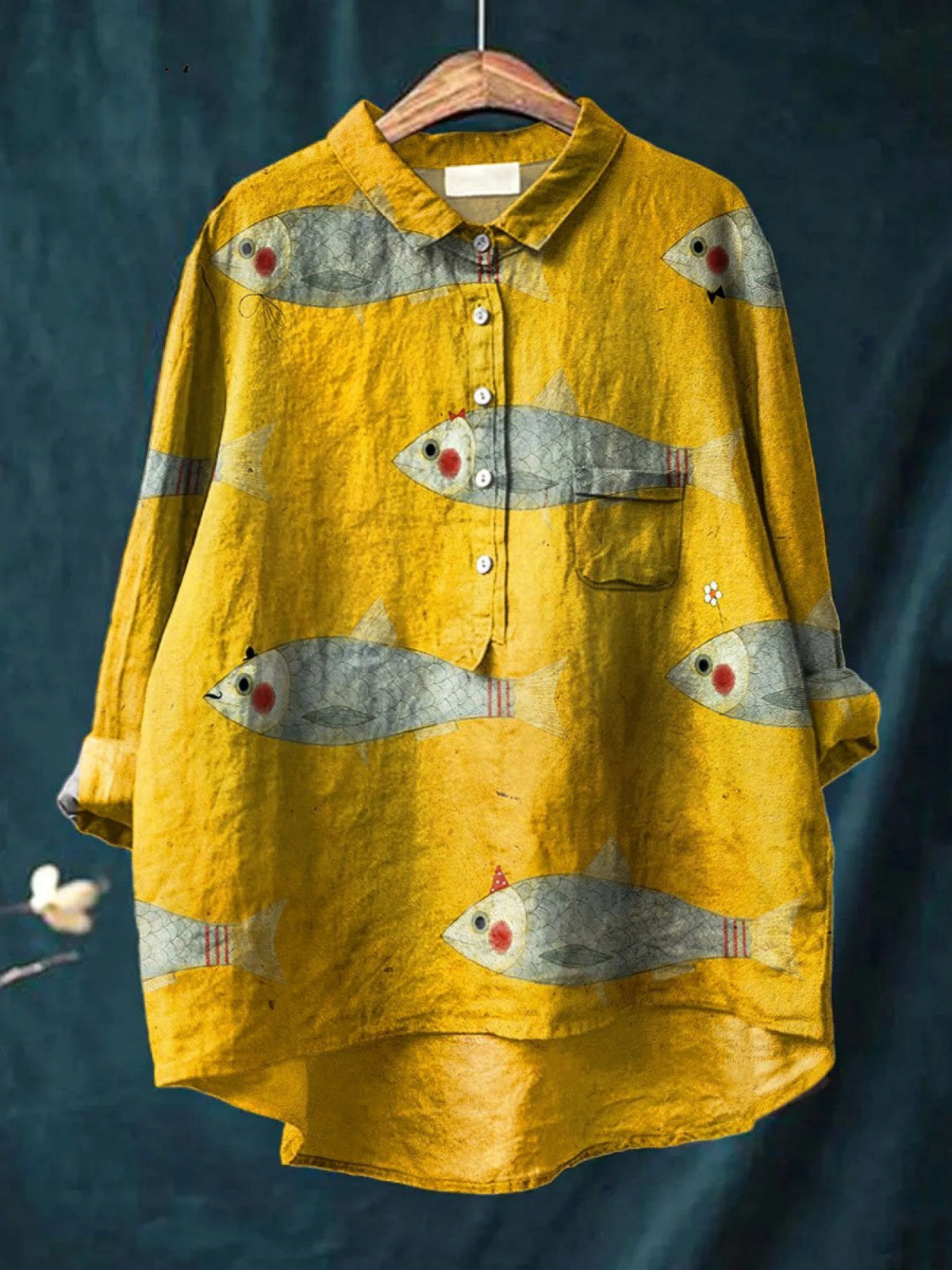 Verena | Lässiges T-Shirt mit Vintage-Fischkunst