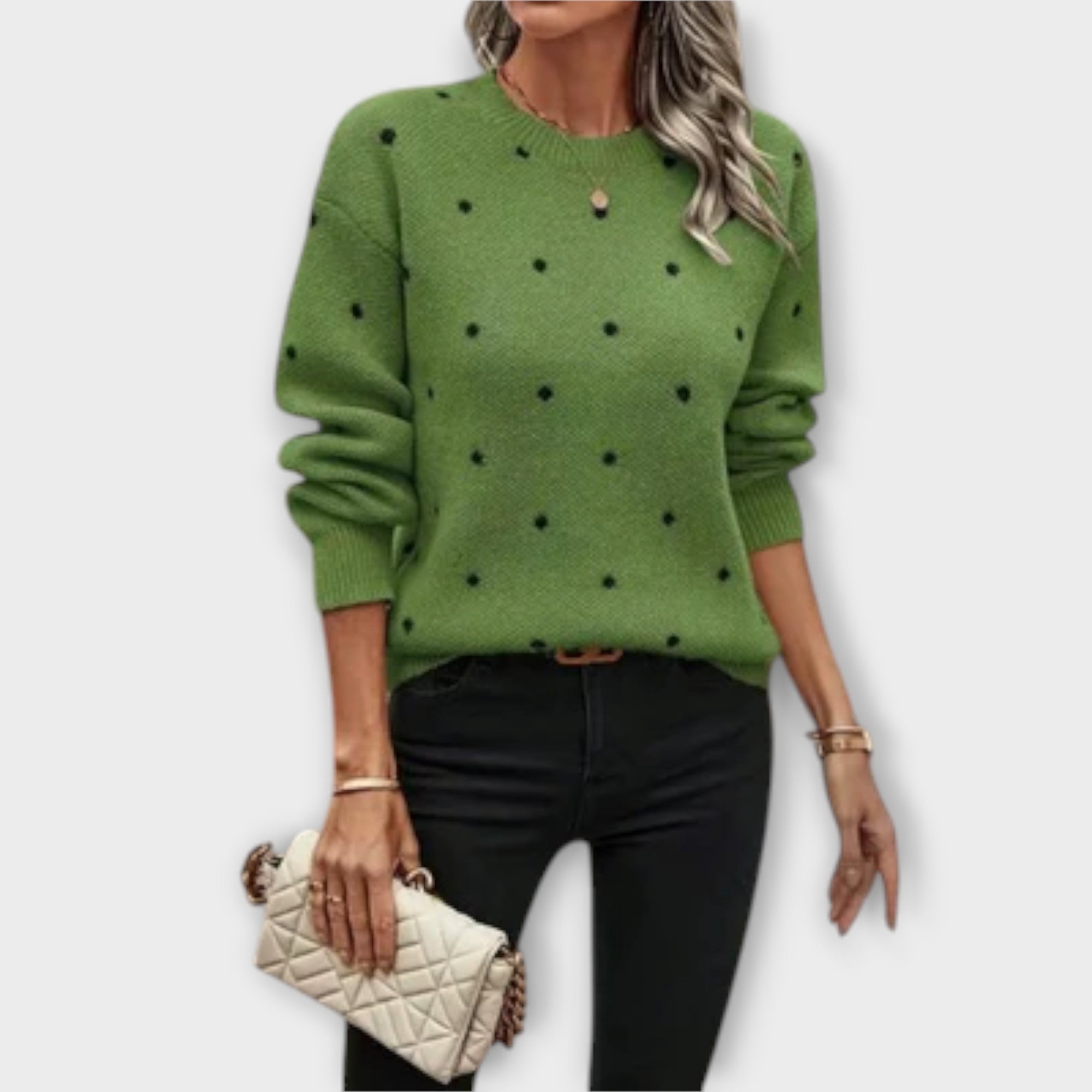 Ava – lässiger langärmliger Pullover mit tupfenmuster
