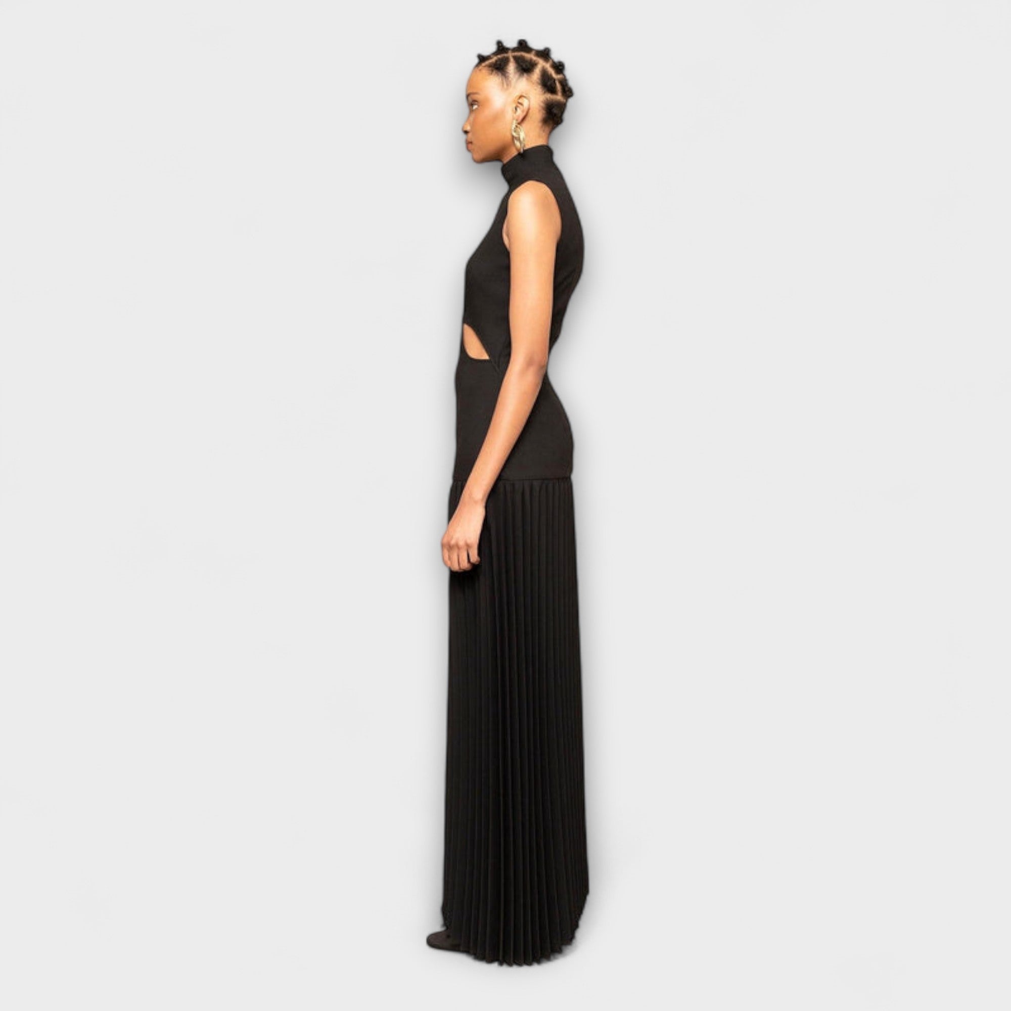 Kristen - Maxikleid mit Falten und Ausschnitten