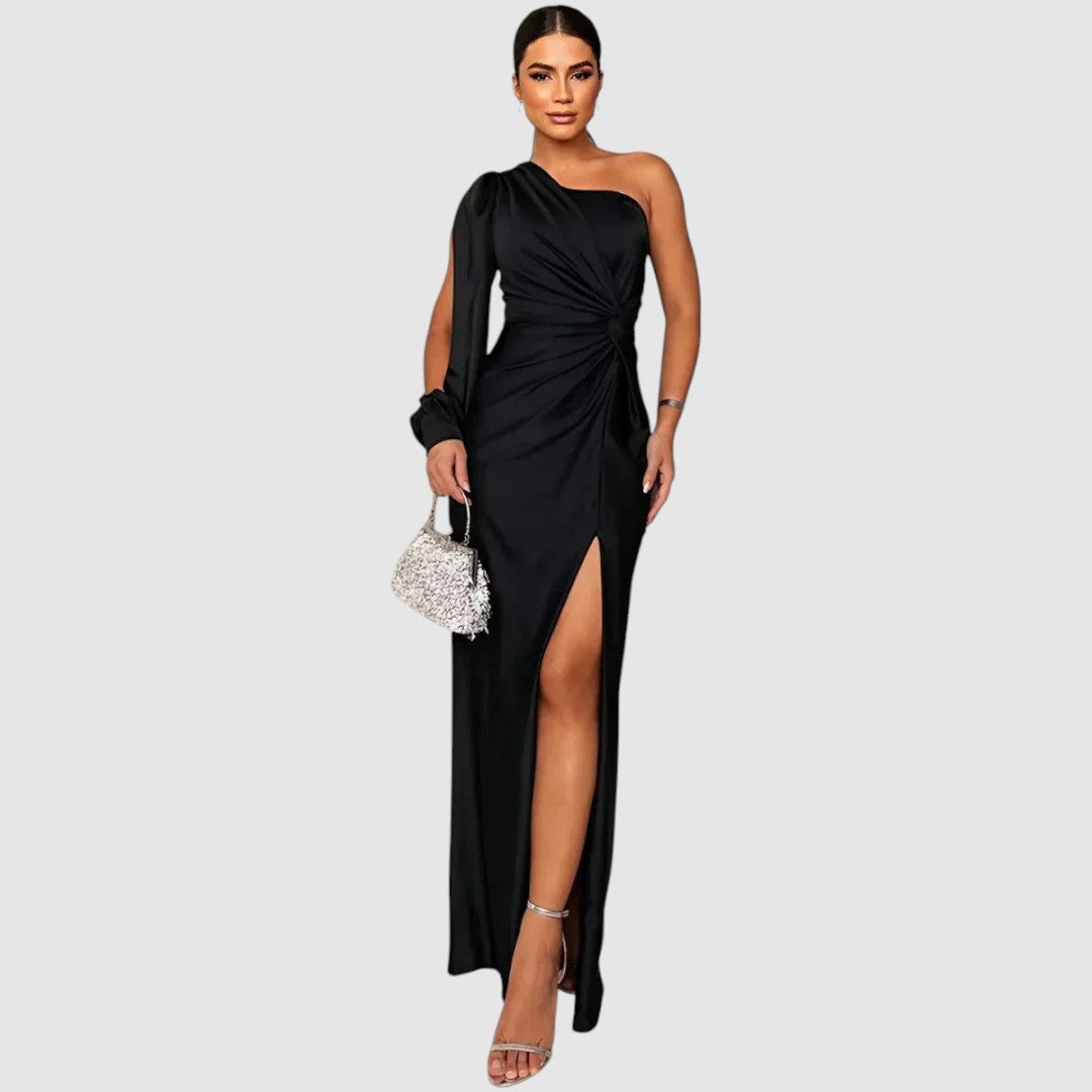 Meda - One-Shoulder-Maxikleid mit Schlitz