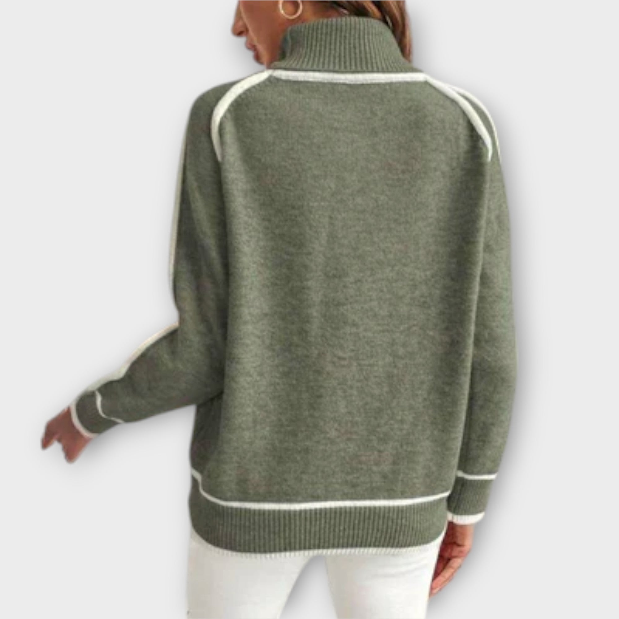 Christine - Luxuriöser olivgrüner pullover