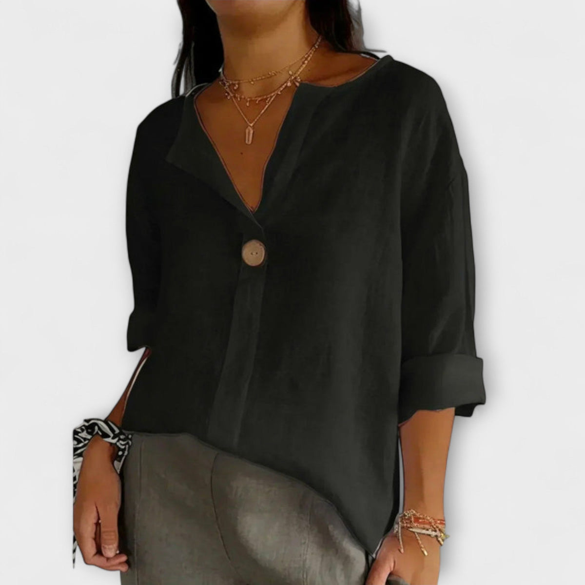 Nicole - Elegante Bluse mit V-Ausschnitt