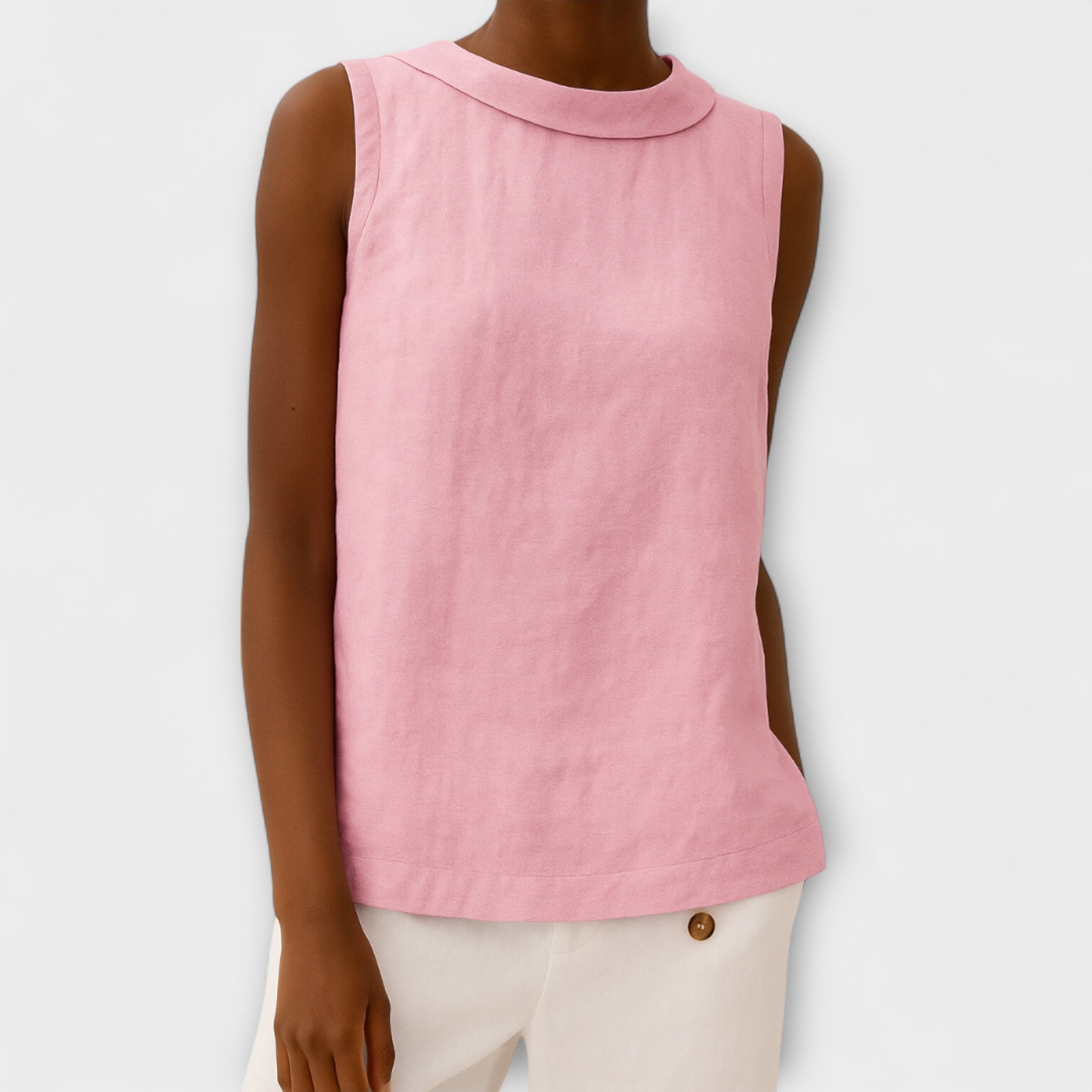 Top Damen Ärmellos Atmungsaktiv Grau Beige Blau Rosa – Brianna
