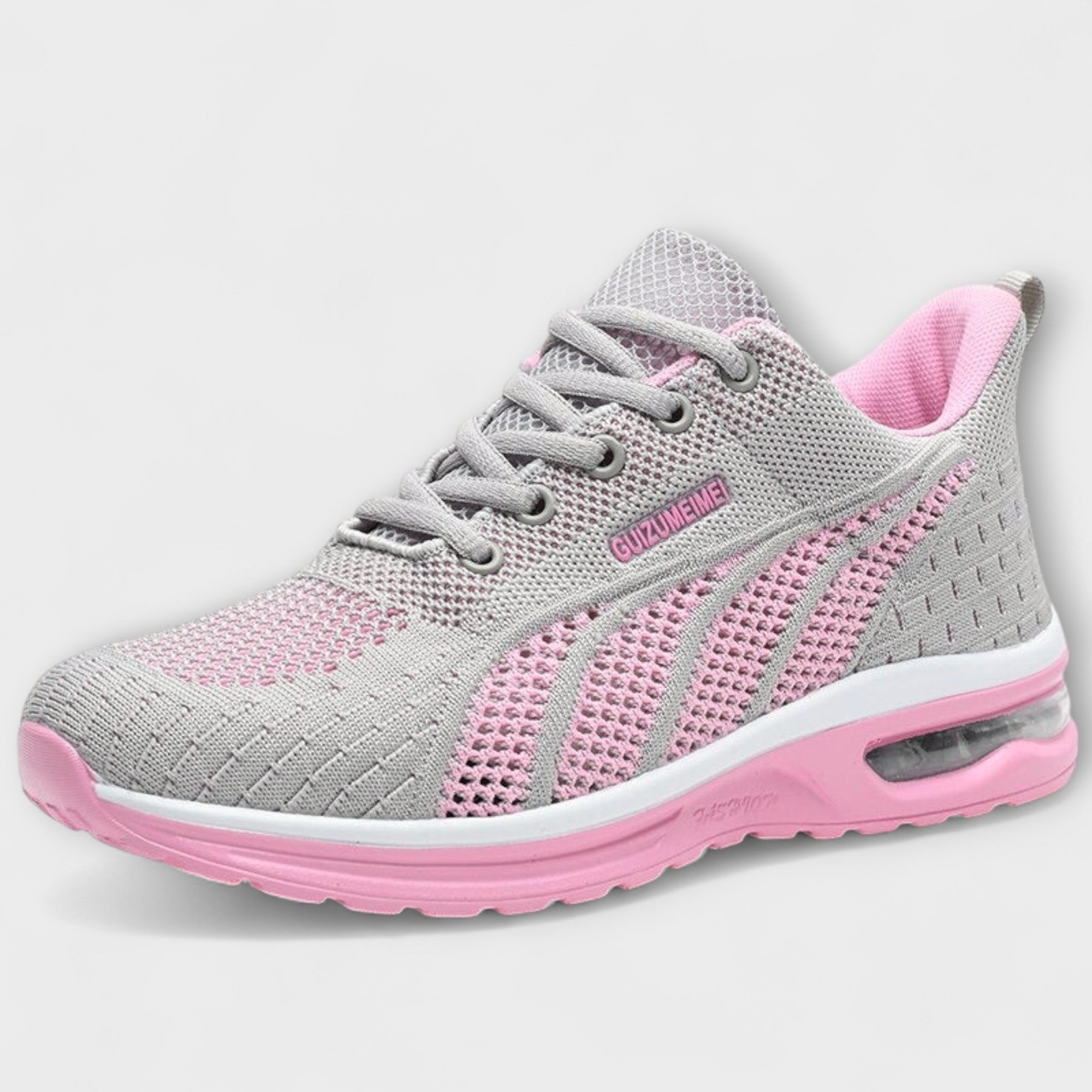 Wanderschuhe Damen Leicht Atmungsaktiv Netzstoff Grau Rosa Schwarz – Anna